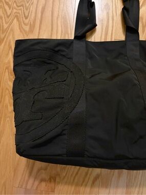 Tory Burch Black Nylon Tote with Tonal Logo